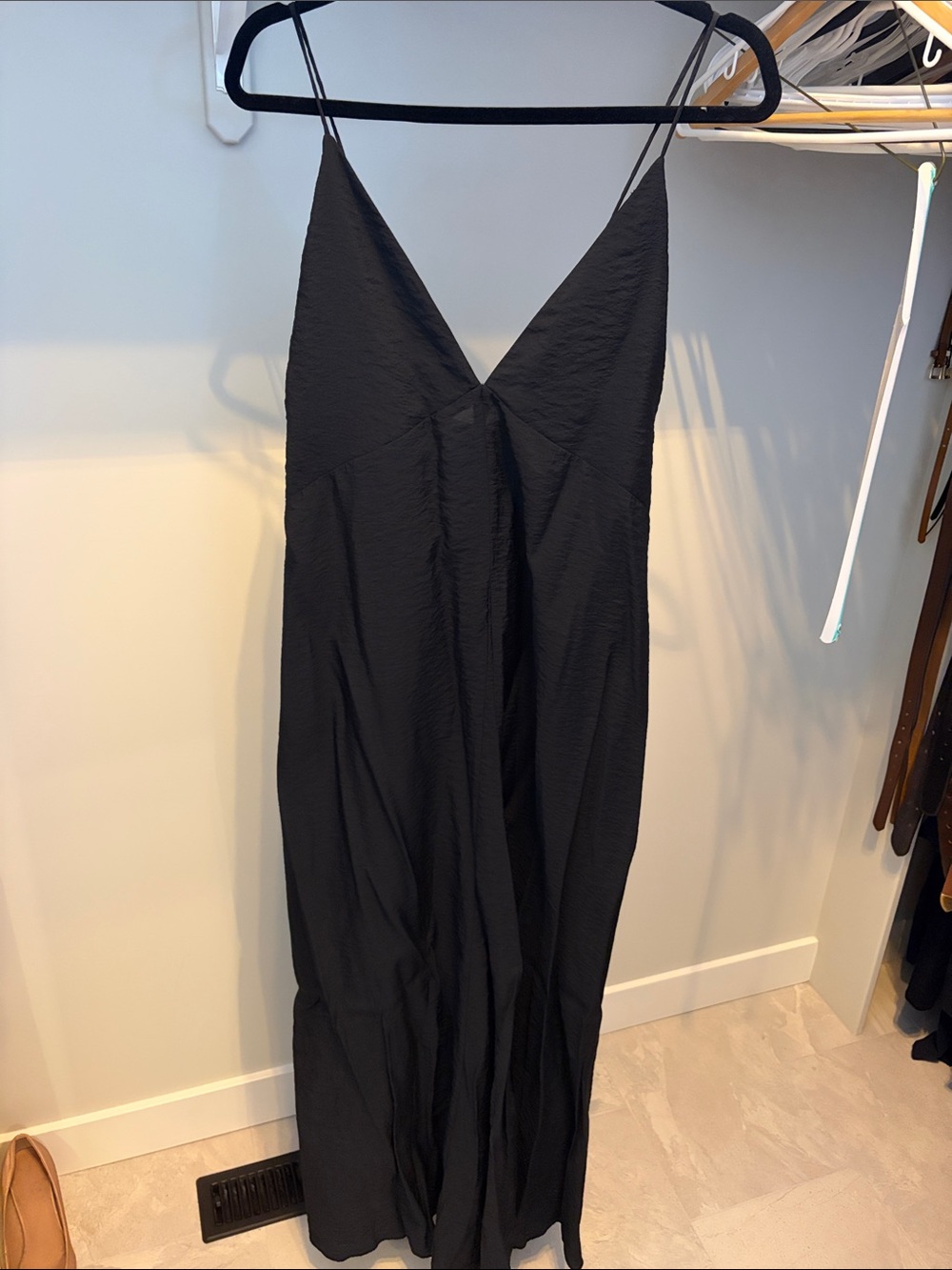 H&M Black V-Neck Spaghetti-Strap Maxi Dress